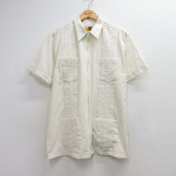 HABAND 90s 半袖フルジップキューバシャツ ベージュ メンズL相当 | 古着