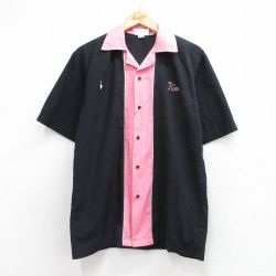 半袖ボウリングシャツ ブラック メンズM相当 | 古着