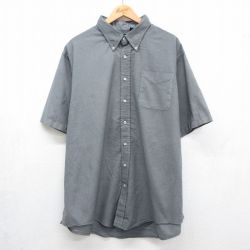 ランズエンド 90s 半袖シャツ オックスフォード グレー メンズXL相当 | 古着