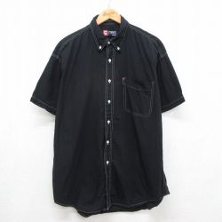 ラルフローレン 90s 半袖シャツ ボタンダウン ブラック メンズXL相当 | 古着