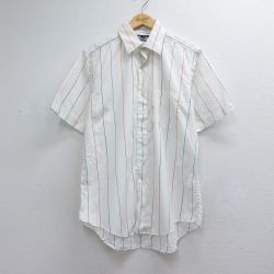 90s 半袖シャツ ストライプ ホワイト メンズL相当 | 古着