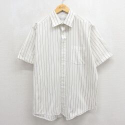バンヒューセン 90s 半袖シャツ ストライプ ホワイト メンズXL相当 | 古着