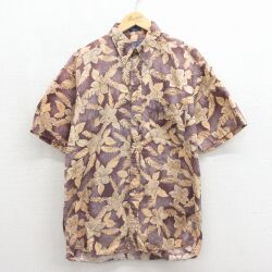 ペンドルトン 半袖シャツ 葉 バーガンディ メンズXL相当 | 古着