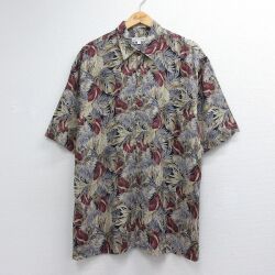 ピエールカルダン 90s 半袖シャツ 葉 ブラック メンズXL相当 | 古着