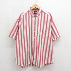 ドッカーズ 90s 半袖シャツ ストライプ ホワイト メンズXL相当 | 古着