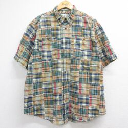 オービス 00s 半袖シャツ パッチワーク ベージュチェック メンズXL相当 | 古着