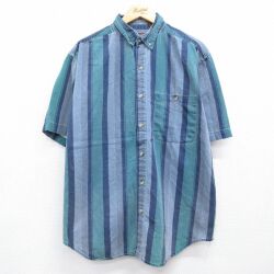 FADED GLORY 00s 半袖シャツ ネイビーストライプ メンズXL相当 | 古着