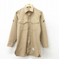 【50%OFF】M★古着 長袖 ビンテージ ミリタリー シャツ メンズ 60年代 60s ウール USA製 ベージュ カーキ 23nov01 中古 トップス