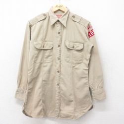 【50%OFF】M★古着 長袖 ビンテージ ミリタリー シャツ メンズ 60年代 60s ベージュ カーキ 24jun05 中古 トップス