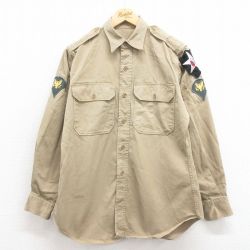 50s ミリタリーシャツ ベージュ M | 古着