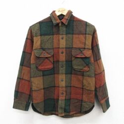 S★古着 タウンクラフト 長袖 ビンテージ ウール シャツ メンズ 60年代 60s CPO 茶他 チェック【spe】 26feb10