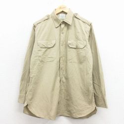 60s ワークシャツ マチ付き ベージュ L | 古着