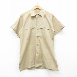 【50%OFF】M★古着 半袖 ビンテージ ミリタリー シャツ メンズ 60年代 60s USA製 ベージュ カーキ 24mar28 中古 トップス