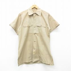 M★古着 半袖 ビンテージ ミリタリー シャツ メンズ 60年代 60s USA製 ベージュ カーキ 24mar28 中古 トップス