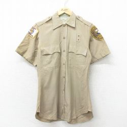 【50%OFF】S★古着 半袖 ビンテージ ワーク シャツ メンズ 60年代 60s ポリス マチ付き ベージュ カーキ 24apr17 中古 トップス