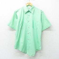 L★古着 ブレント BRENT 半袖 ビンテージ シャツ メンズ 70年代 70s 緑 グリーン 24may16 中古 トップス