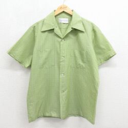 70s 半袖シャツ チェック グリーン メンズL相当 | 古着