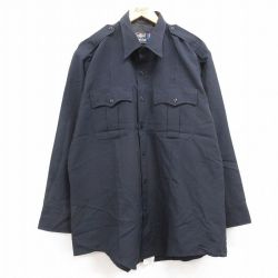 【50%OFF】XL★古着 長袖 ミリタリー シャツ メンズ 00年代 00s ヒジ当て 大きいサイズ ロング丈 黒 ブラック 24feb20 中古 トップス