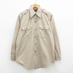 【50%OFF】L★古着 エディーバウアー 長袖 ワーク シャツ メンズ 80年代 80s ベージュ カーキ 24aug24 中古 トップス