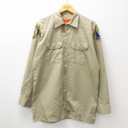【20%OFF】XL★古着 レッドキャップ 長袖 ミリタリー シャツ メンズ ベージュ カーキ 24oct02 中古 トップス