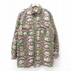 【50%OFF】L★古着 長袖 ハンティング シャツ メンズ ダイヤモンドバックカモ ロング丈 コットン 茶他 ブラウン 迷彩 【spe】 25jan24 中古 トップス