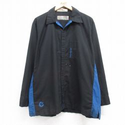 XL★古着 レッドキャップ 長袖 ワーク シャツ メンズ Goodwrench 開襟 オープンカラー 黒他 ブラック 25feb25 中古 トップス