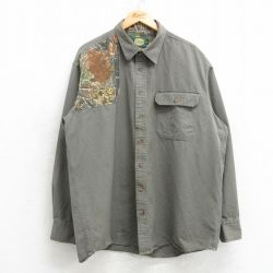 【50%OFF】XL★古着 カベラス 長袖 ハンティング シャツ メンズ 00年代 00s 大きいサイズ ロング丈 コットン 緑系他 グリーン 25feb25 中古 トップス