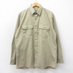 【50%OFF】XL★古着 ビッグマック BIG MAC 長袖 ワーク シャツ メンズ 90年代 90s ロング丈 ベージュ カーキ 【spe】 25mar18 中古 トップス