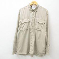 【50%OFF】XL★古着 コロンビア COLUMBIA 長袖 フィッシング シャツ メンズ GRT 薄ベージュ カーキ 内側メッシュ 25apr28 中古 トップス