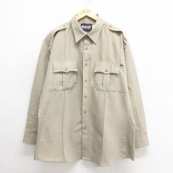 【50%OFF】XL★古着 Blauer 長袖 ワーク シャツ メンズ 大きいサイズ ロング丈 ベージュ カーキ 25may26 中古 トップス
