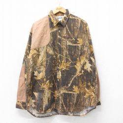 XL★古着 コロンビア COLUMBIA 長袖 ハンティング シャツ メンズ 00年代 00s 肩当て 大きいサイズ コットン 茶他 ブラウン 迷彩 【spe】 25jun13 中古 トップス