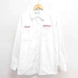 XL★古着 長袖 ワーク シャツ メンズ デンソー 白 ホワイト 25jun24 中古 トップス