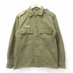 【20%OFF】M★古着 長袖 ミリタリー シャツ メンズ 80年代 80s イスラエル軍 緑系 グリーン 25jun28 中古 トップス