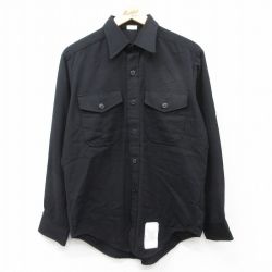 L★古着 長袖 ミリタリー シャツ メンズ 80年代 80s USA製 黒 ブラック 25aug26 中古 トップス