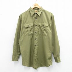 L★古着 長袖 ボーイスカウト シャツ メンズ 80年代 80s 緑系 グリーン 25sep19 中古 トップス