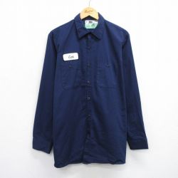 L★古着 レッドキャップ 長袖 ワーク シャツ 00年代 00s コットン 濃紺 ネイビー 25oct02 中古 メンズ トップス