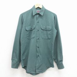 M★古着 ビッグマック BIG MAC 長袖 ワーク シャツ メンズ 80年代 80s USA製 緑【spe】 25nov12