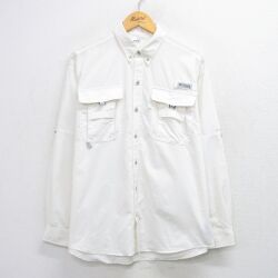 XL★古着 コロンビア 長袖 フィッシング シャツ メンズ PFG 白 25nov15