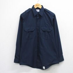 M★古着 レッドキャップ 長袖 ワーク シャツ メンズ 90年代 90s USA製 濃紺 25nov15