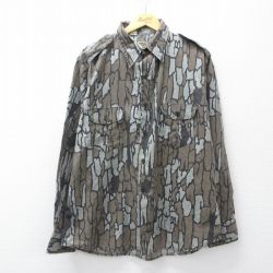 【50%OFF】ハンティング 80s 長袖シャツ 迷彩 グレー メンズXL相当 | 古着