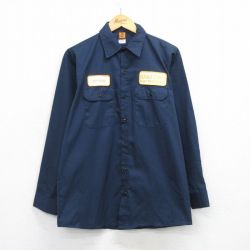 M★古着 ビッグベン 長袖 ワーク シャツ メンズ 90年代 90s DEKALB USA製 紺 25dec03