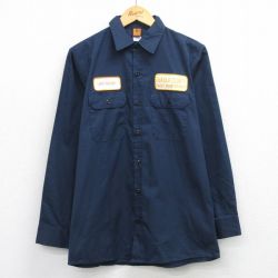 M★古着 ビッグベン 長袖 ワーク シャツ メンズ 90年代 90s DEKALB 紺 25dec03