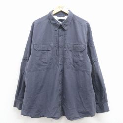 XL★古着 5.11 タクティカル 長袖 ワーク シャツ メンズ 大きいサイズ コットン ボタンダウン 濃グレー 25dec10