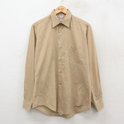 L★古着 長袖 ワーク シャツ メンズ 80年代 80s ベージュ 26feb17