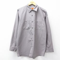 レッドキャップ 00s 長袖ワークシャツ アリゾナ グレー L | 古着