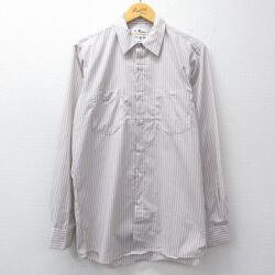 【20%OFF】90s 長袖ワークシャツ ストライプ レッド L | 古着