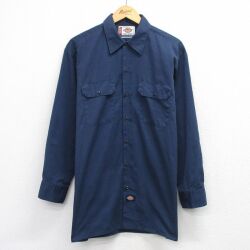 【20%OFF】ディッキーズ 長袖ワークシャツ ネイビー XL | 古着