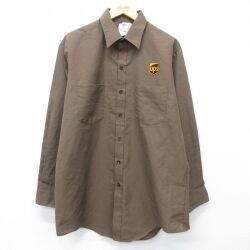 【20%OFF】UPS 90s 長袖ワークシャツ ブラウン XL | 古着