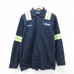 【20%OFF】CINTAS 長袖ワークシャツ リフレクター ネイビー XL | 古着