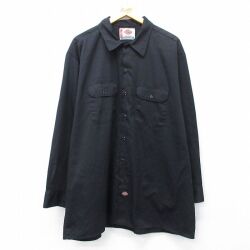 【20%OFF】ディッキーズ 長袖ワークシャツ ブラック XL | 古着